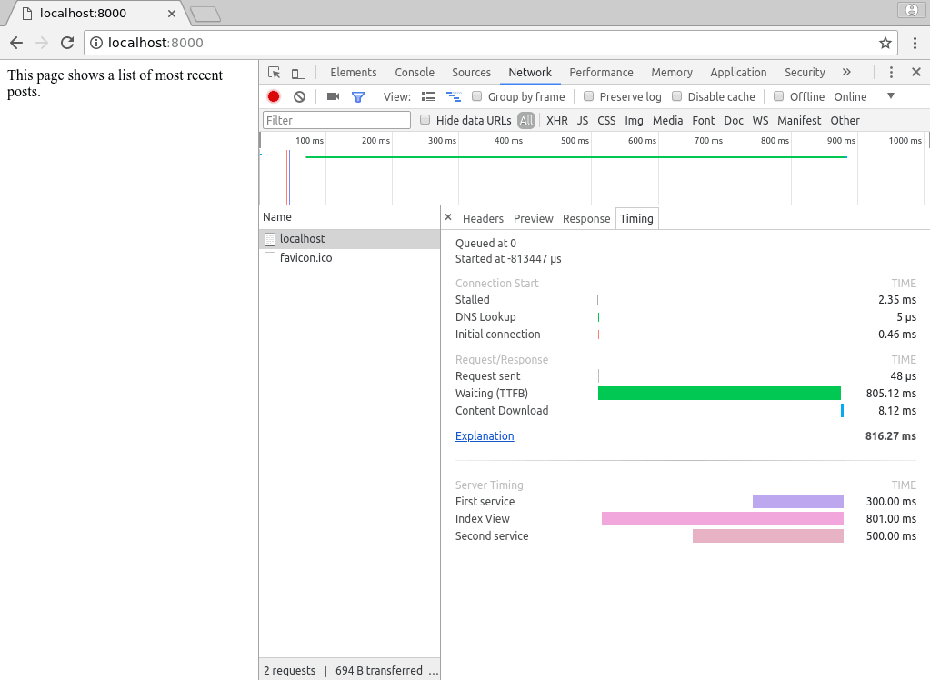 Server Timing Example