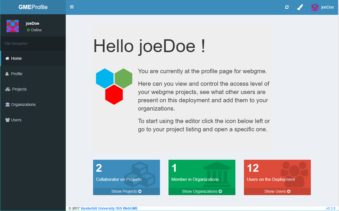 Web-app is based on AdminLTE WebGME-User-Management-Page