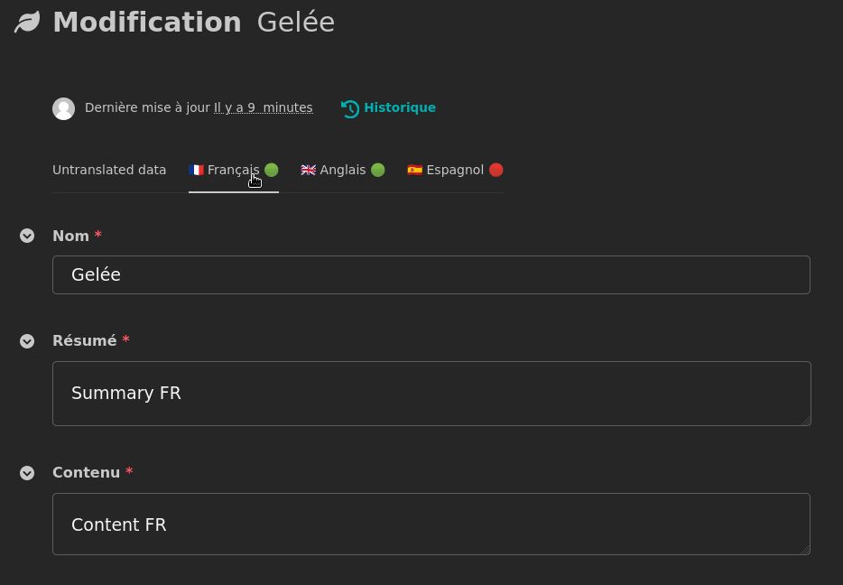 Translated and untranslated tabs
