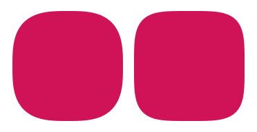 2 examples: A rounded pink square and a pink squircle