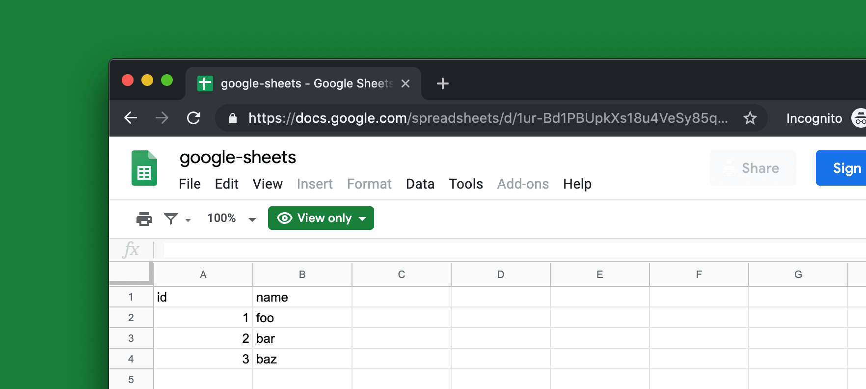 Google Sheets