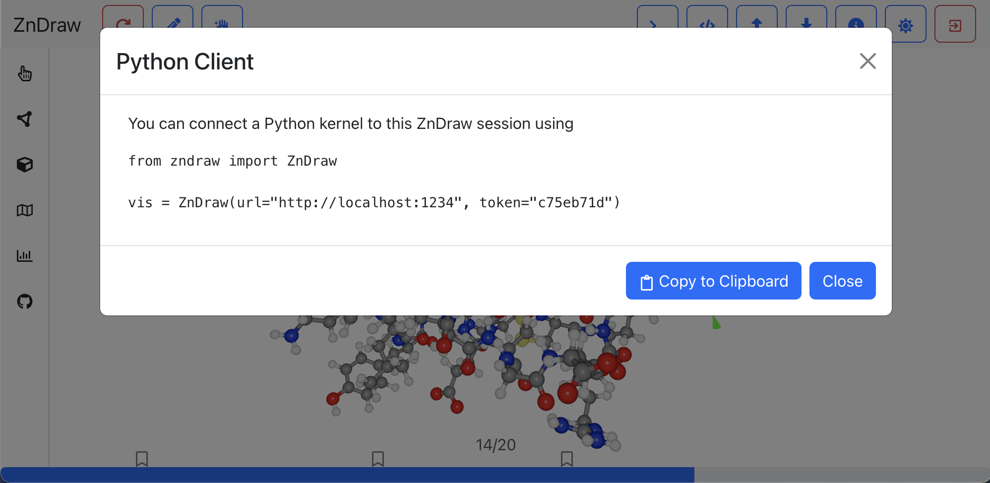 ZnDraw Python Client ZnDraw UI