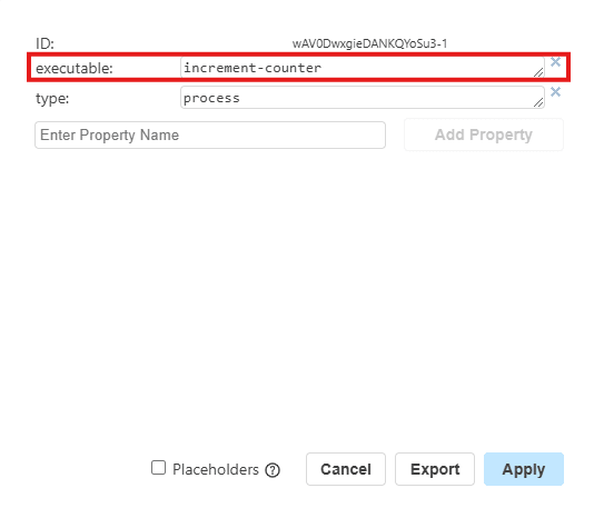 Process symbol configuration window
