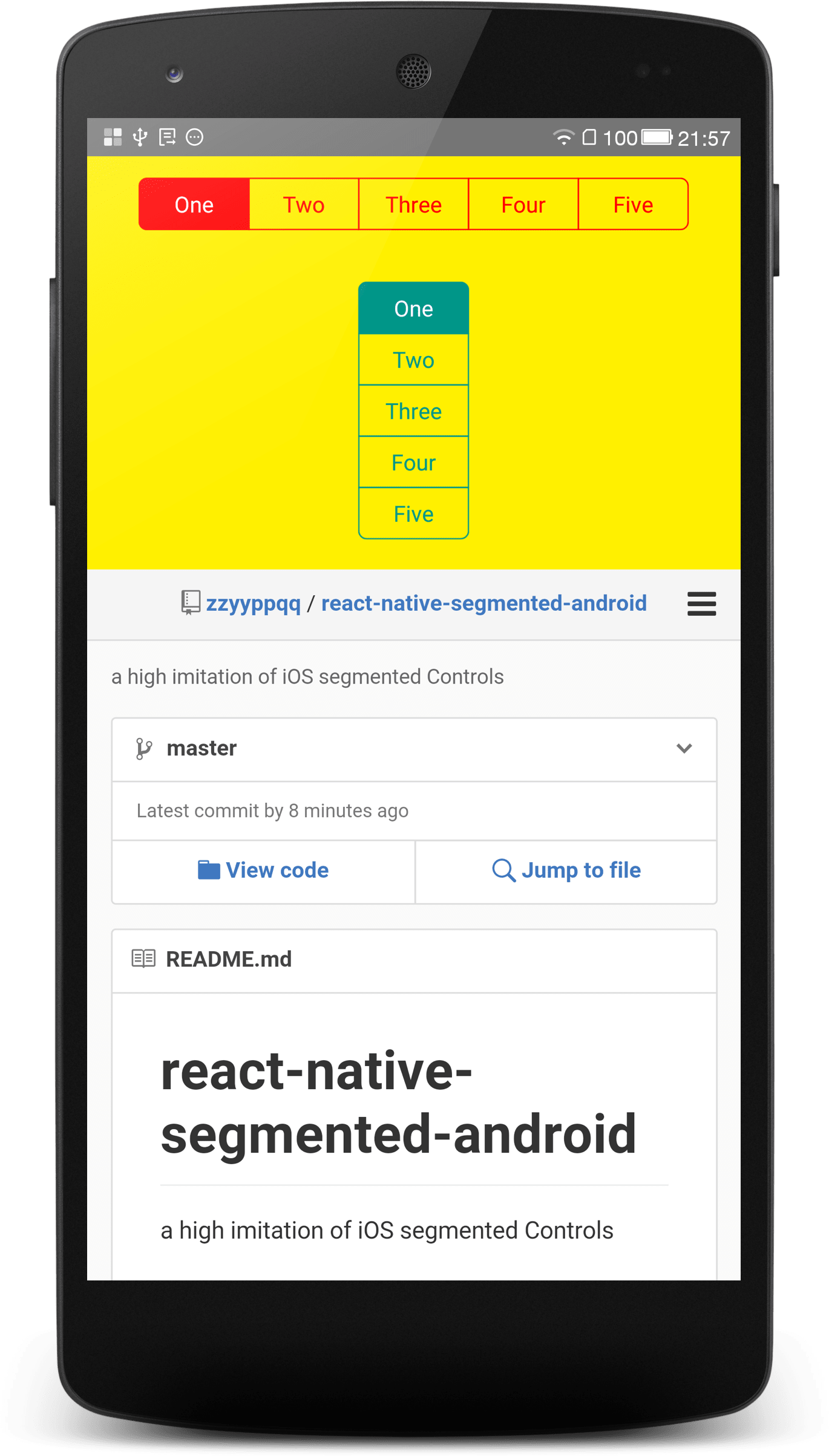 look segmented android example