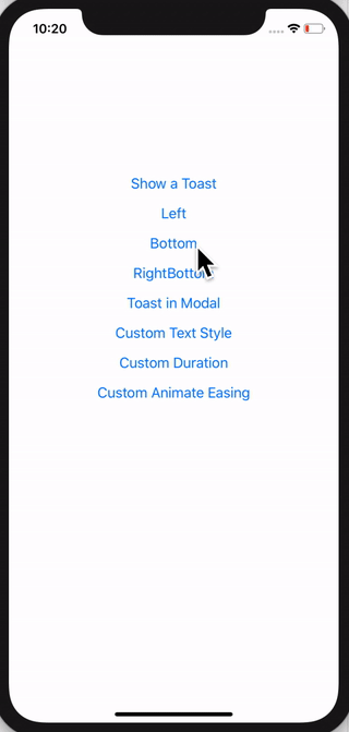 react native Toast demo