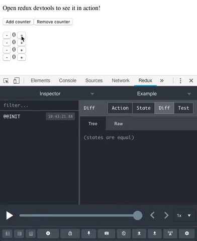 useState with Redux dev tools