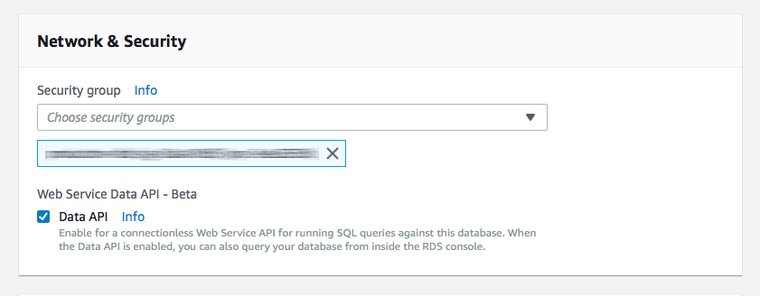 Enable Data API in Network  Security settings of your cluster