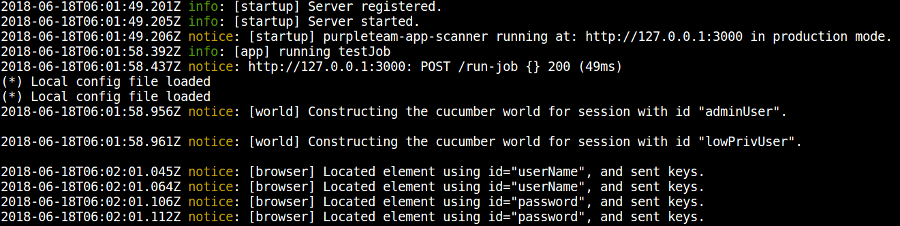 production log output