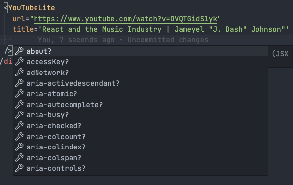 Props of the div element