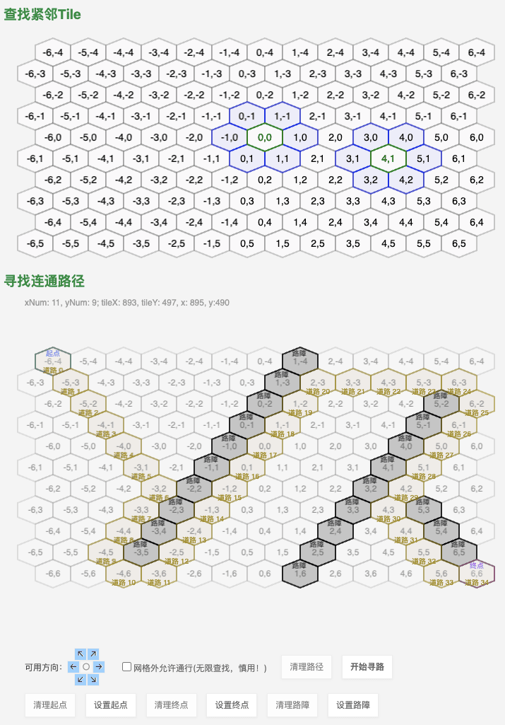 六边形布局示例