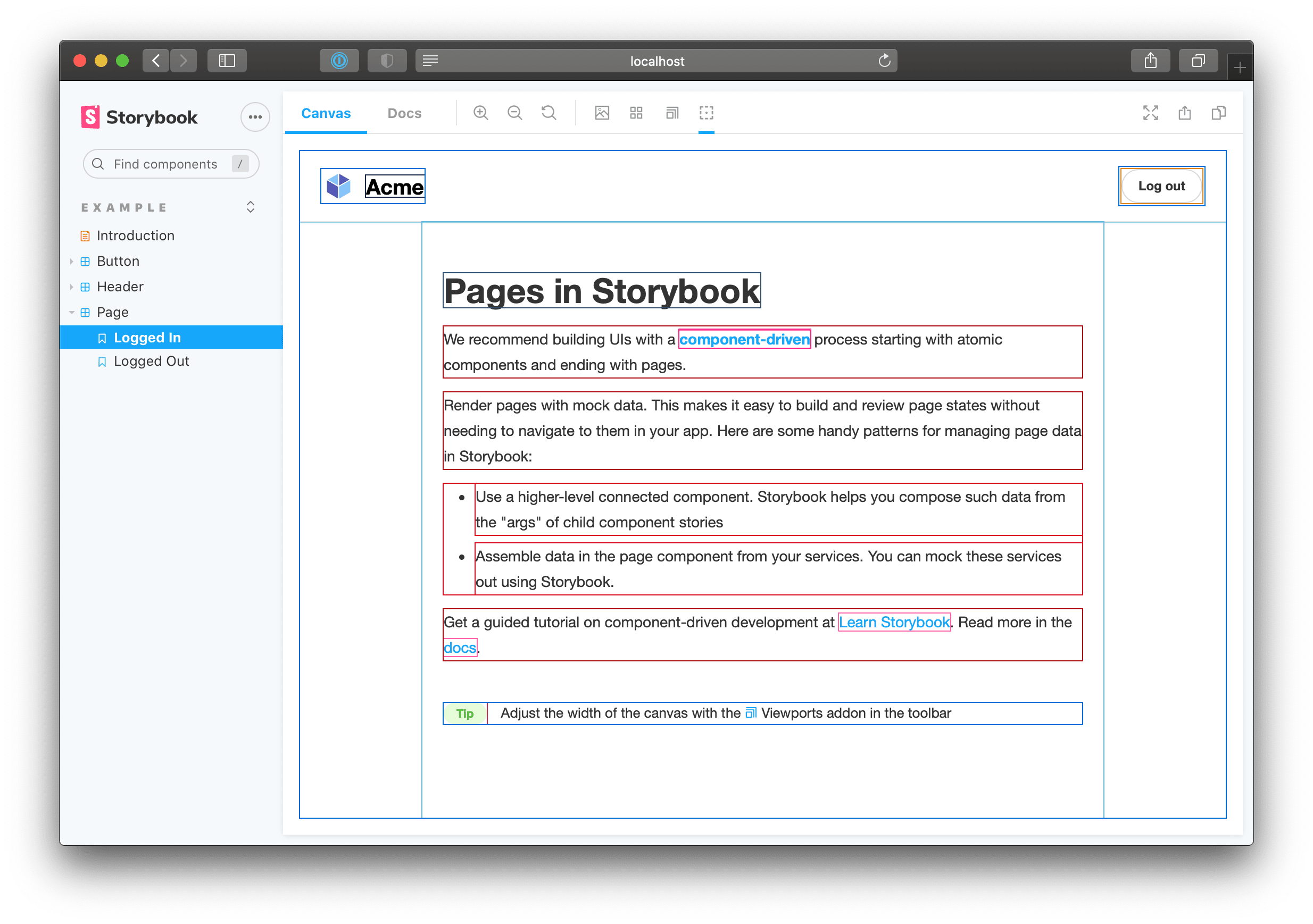 React Storybook Screenshot