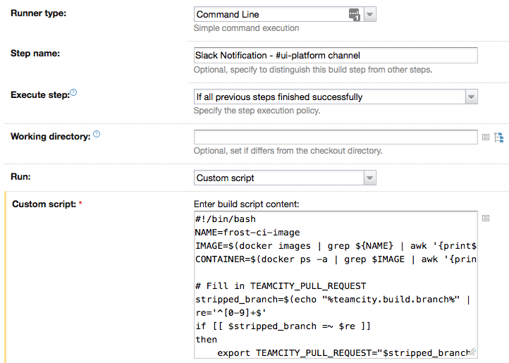 TeamCity Build Step