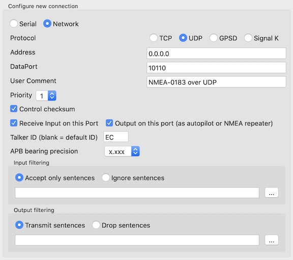 Add NMEA-0183 UDP receiver on port
10110.