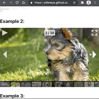 Carousel controlled by cursor