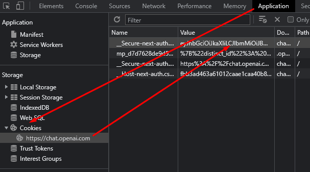 Cookie value example