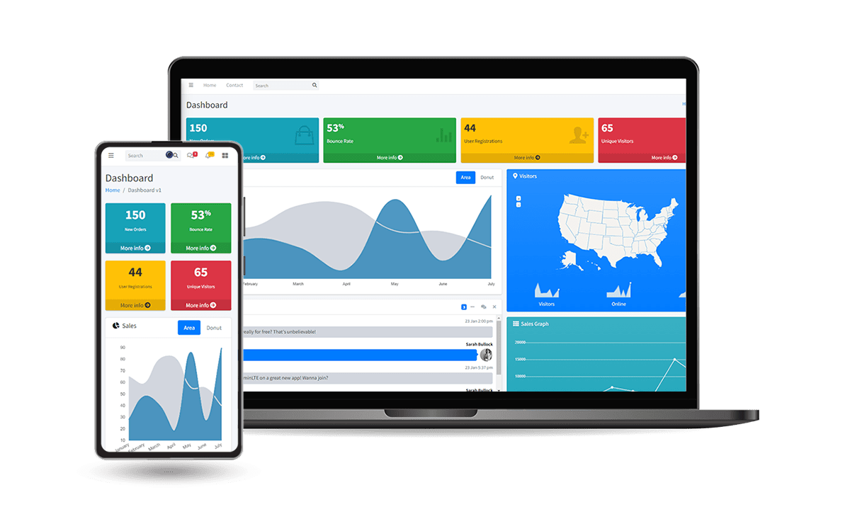 Django AdminLTE - Modern template for Django Admin Section crafted on top of a modern Bootstrap, Open-Source Design.