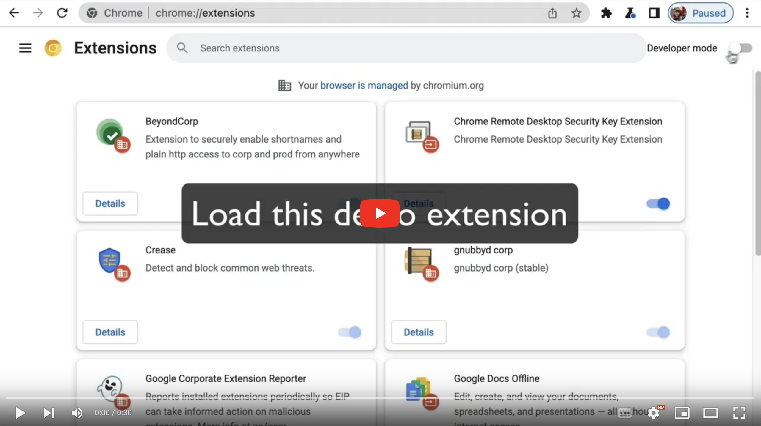 Demo video that shows how to extend export options in Recorder panel by adding a Chrome extension