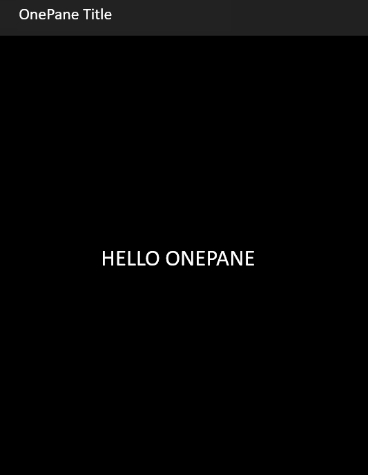 onePane Example