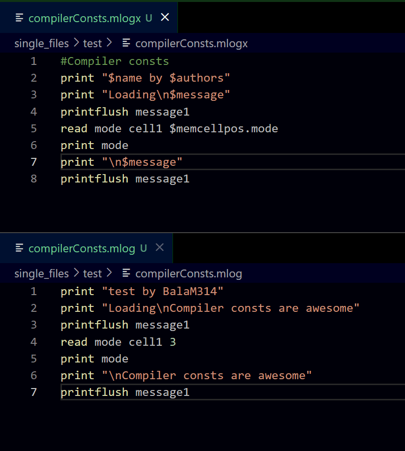 Image of compiler consts