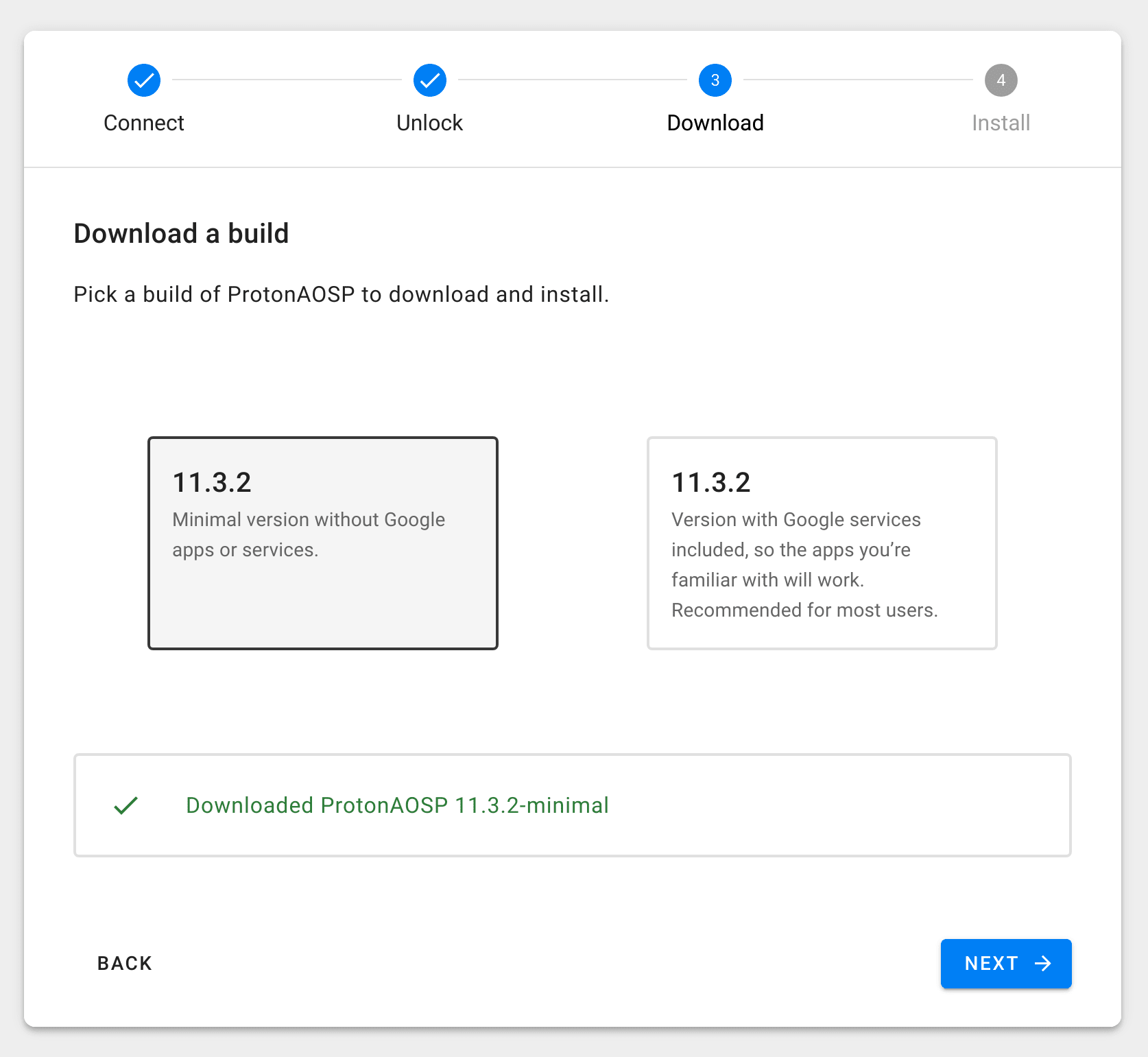 Step: Download a build