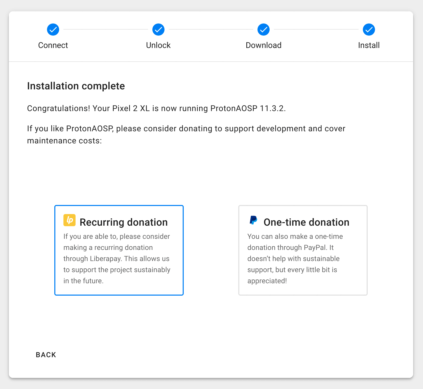 Step: Installation complete