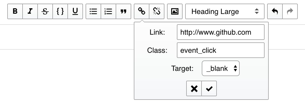 Screenshot of link extended