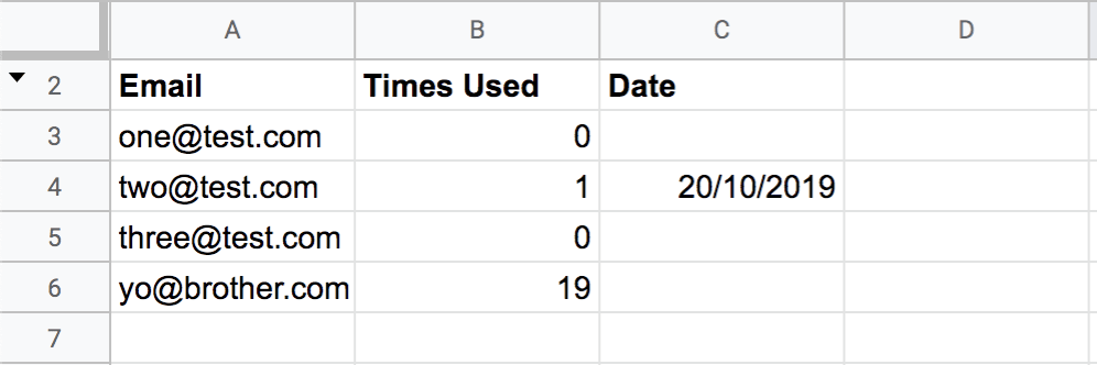 Updated Spreadsheet