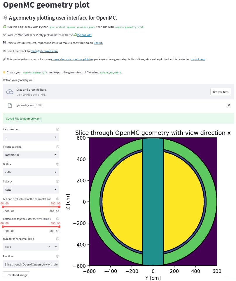 openmc geometry plot