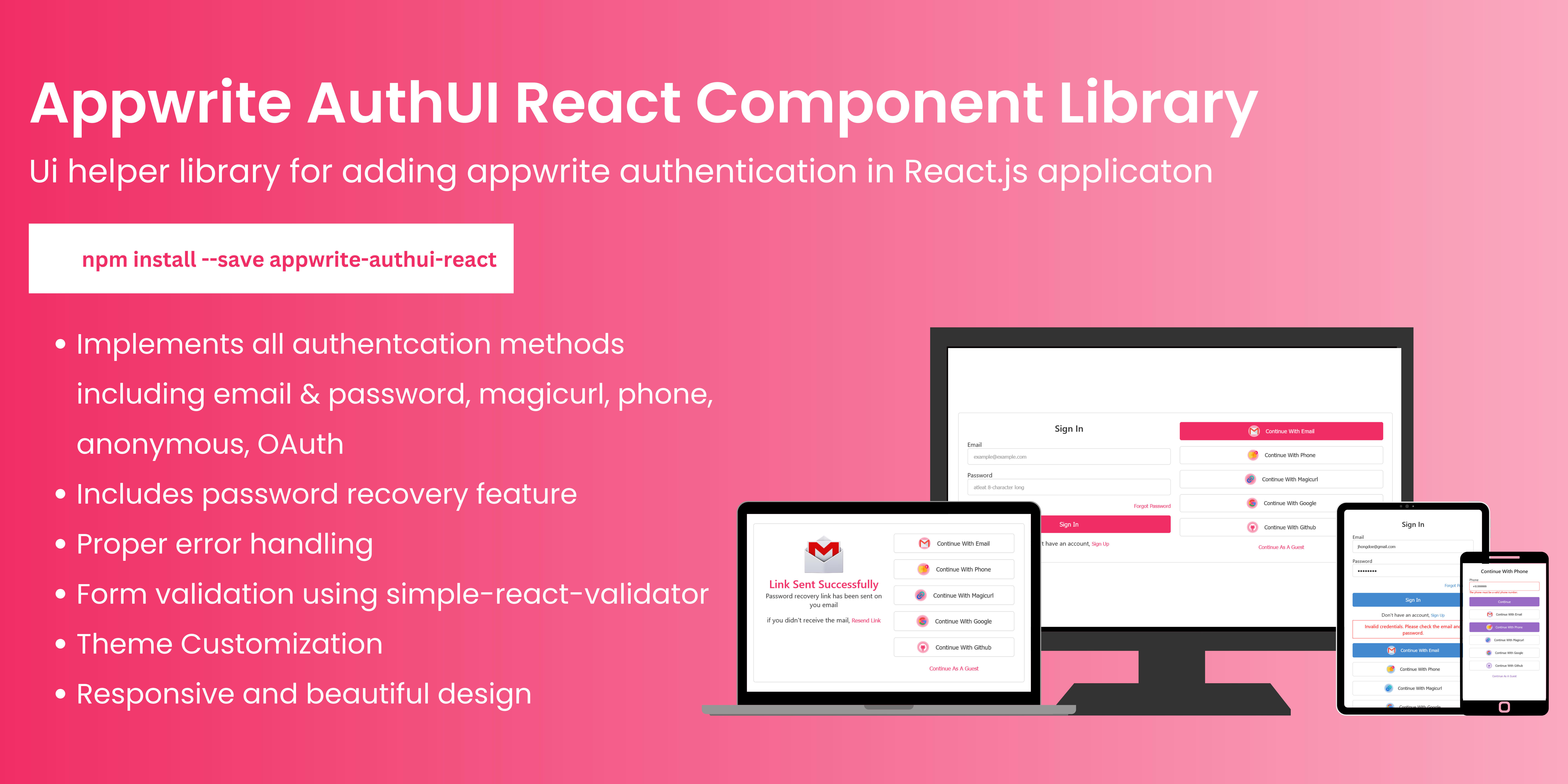 React-Appwrite-Authui Component Library(2)