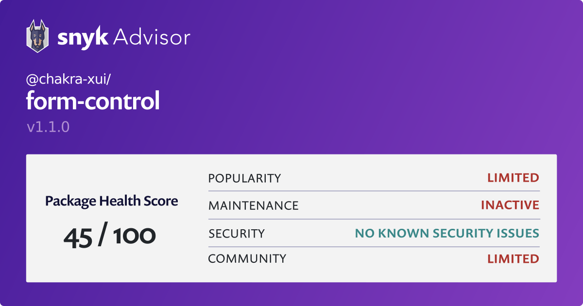 chakra-xui-form-control-npm-package-snyk