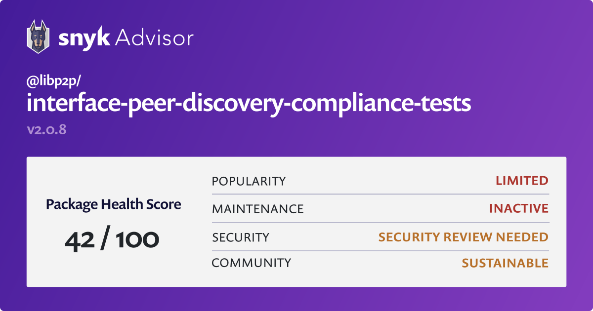 @libp2p/interface-peer-discovery-compliance-tests - npm package | Snyk