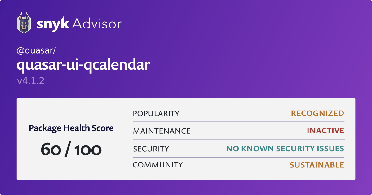 quasar/quasar-ui-qcalendar - npm package | Snyk
