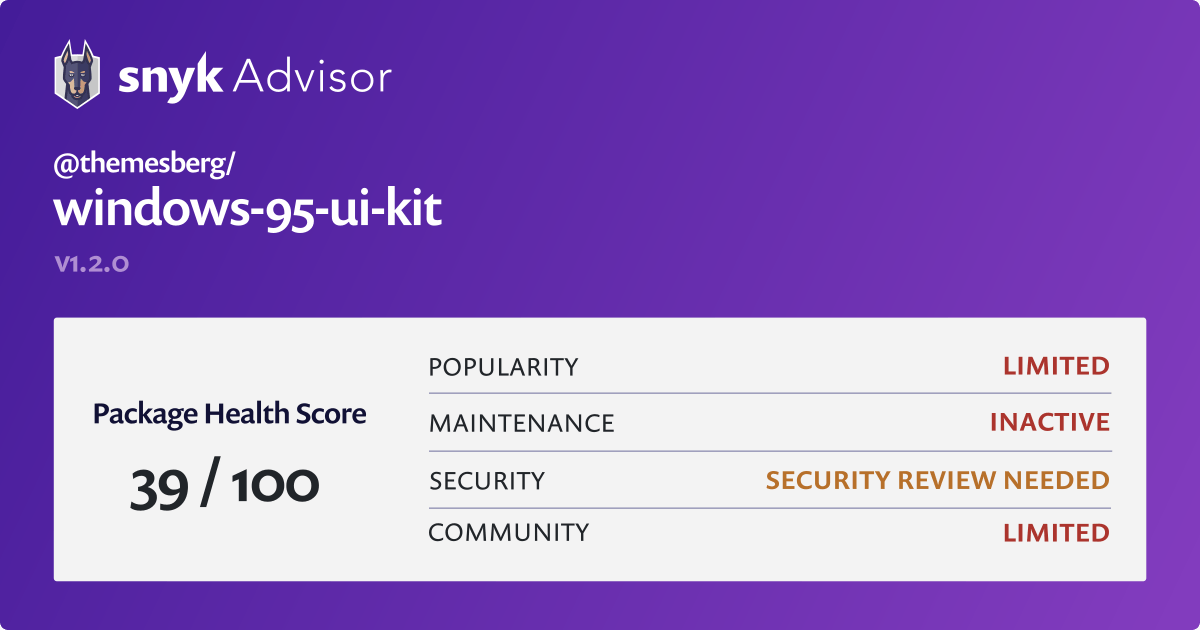 Themesbergwindows 95 Ui Kit Npm Package Snyk