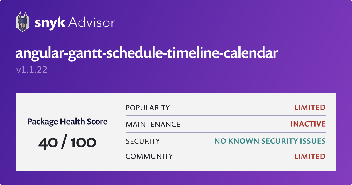 Angular gantt schedule timeline calendar Npm Package Snyk