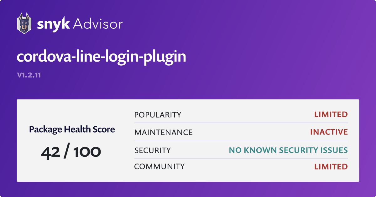 Cordova Line Login Plugin Npm Package Snyk