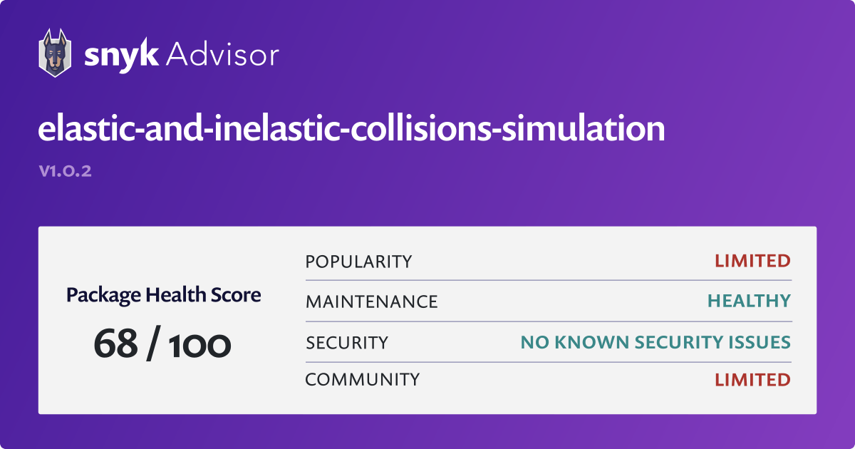 elastic-and-inelastic-collisions-simulation - npm package | Snyk