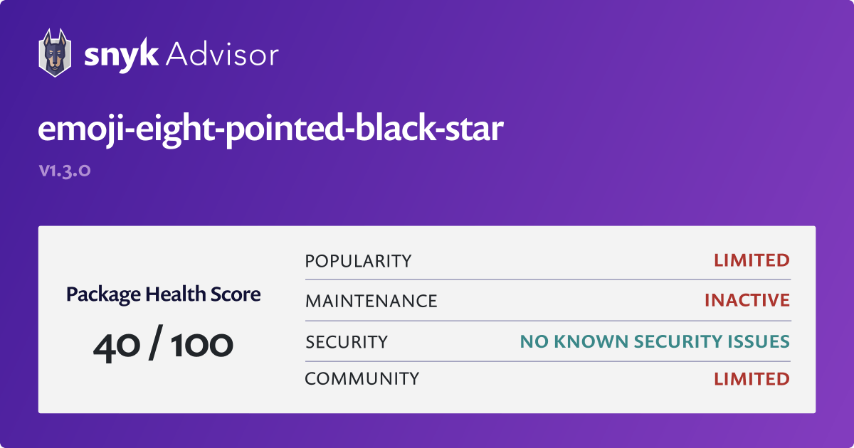 emoji-eight-pointed-black-star - npm package | Snyk