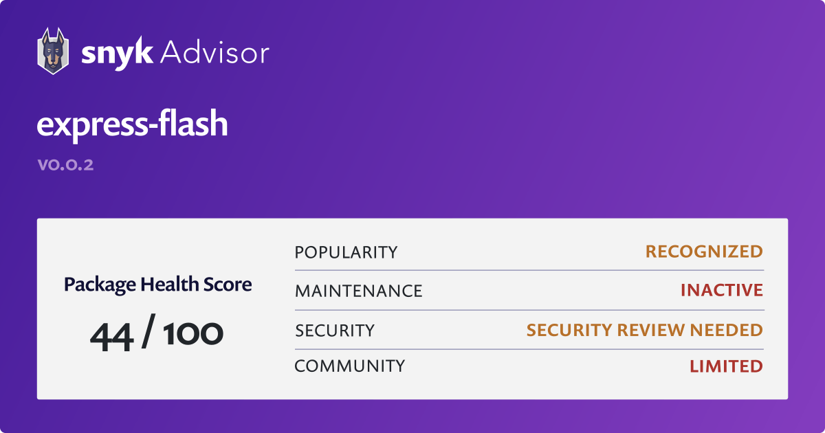 expressflash npm Package Health Analysis Snyk