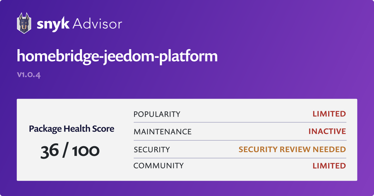 jeedom - npm Package Health Analysis