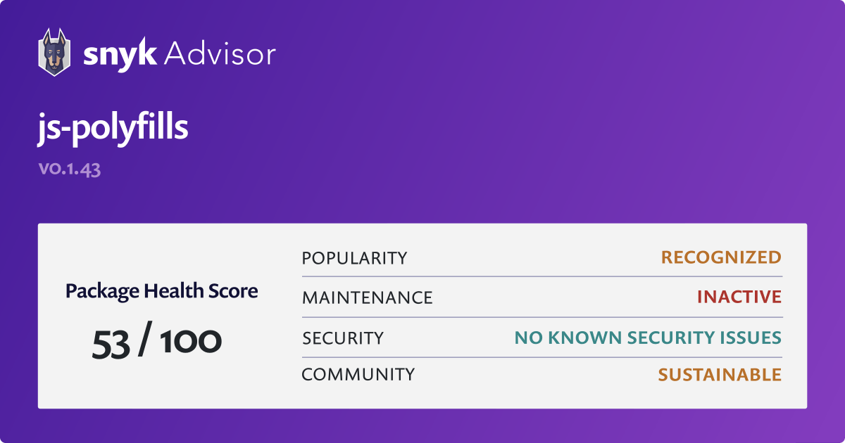 js-polyfills - npm Package Health Analysis