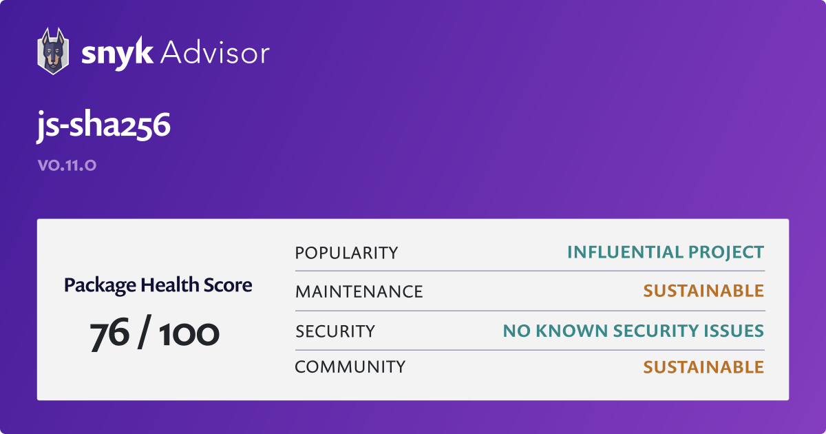 js-sha256-npm-package-health-analysis-snyk