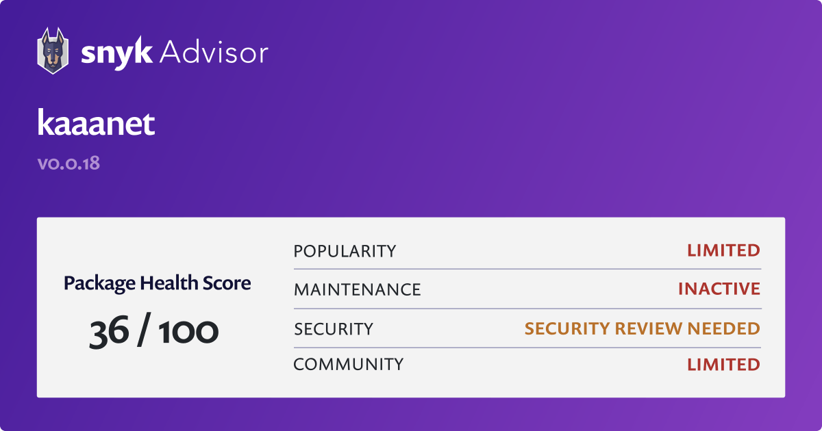 npm Package Health Analysis Snyk