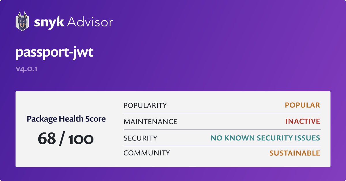 passport-jwt-npm-package-health-analysis-snyk
