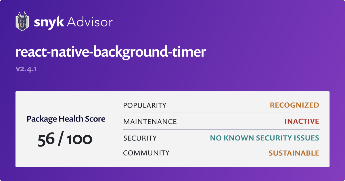 react-native-background-timer - npm package | Snyk