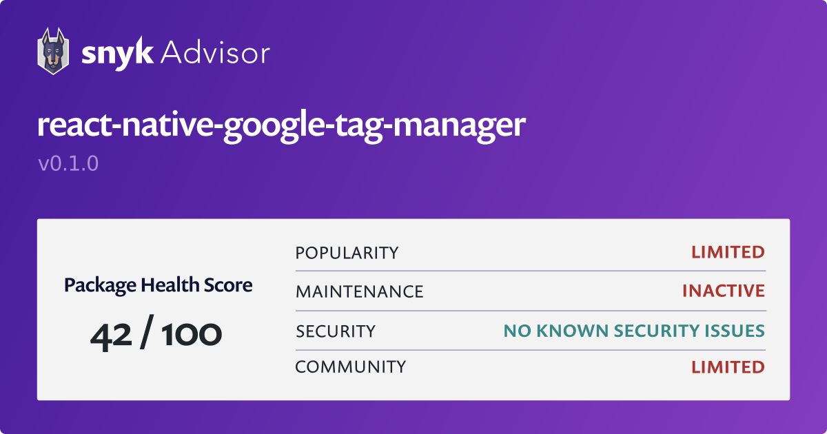 react native google tag manager npm