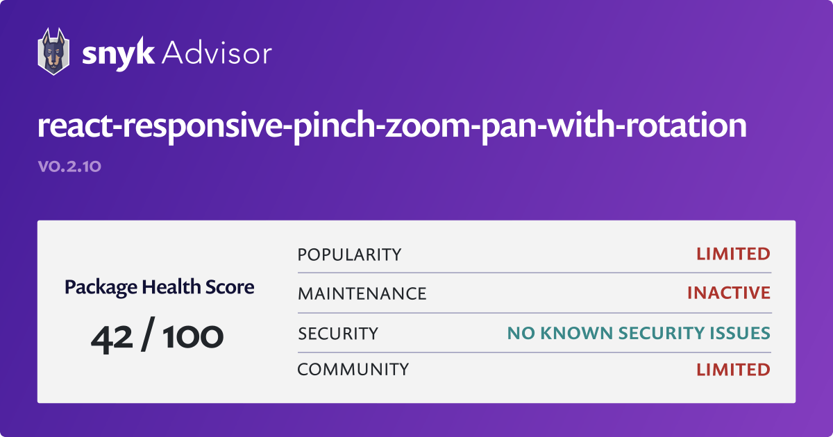 reactresponsivepinchzoompanwithrotation npm package Snyk