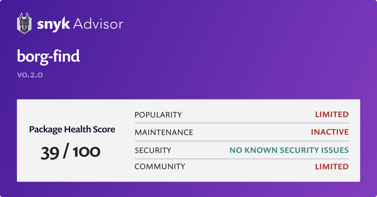borg-find-python-package-health-analysis-snyk