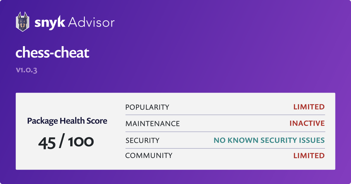 chess-cheat - Python Package Health Analysis