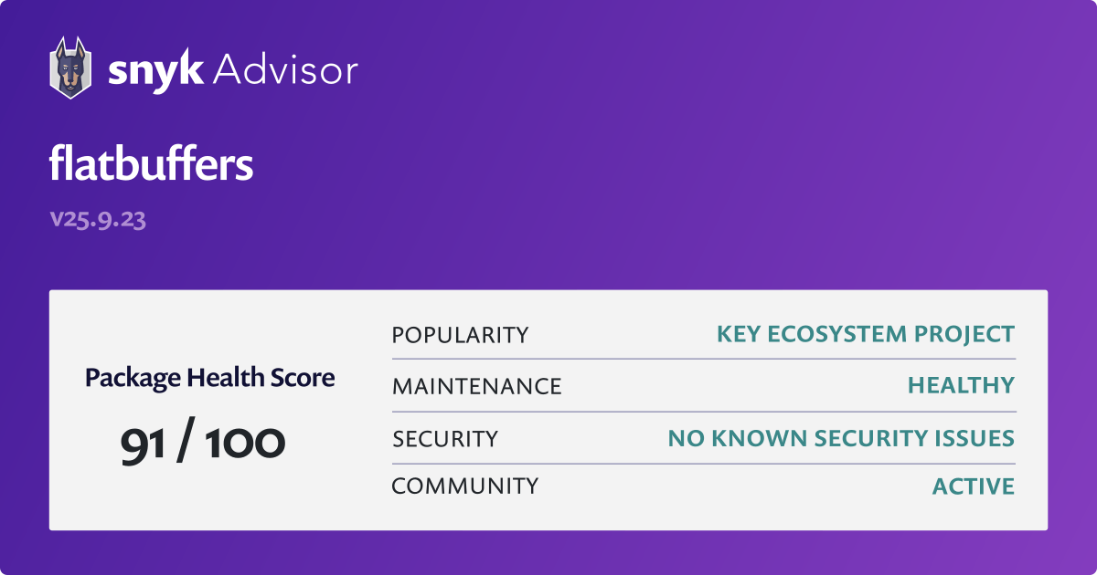 flatbuffers Python Package Health Analysis Snyk