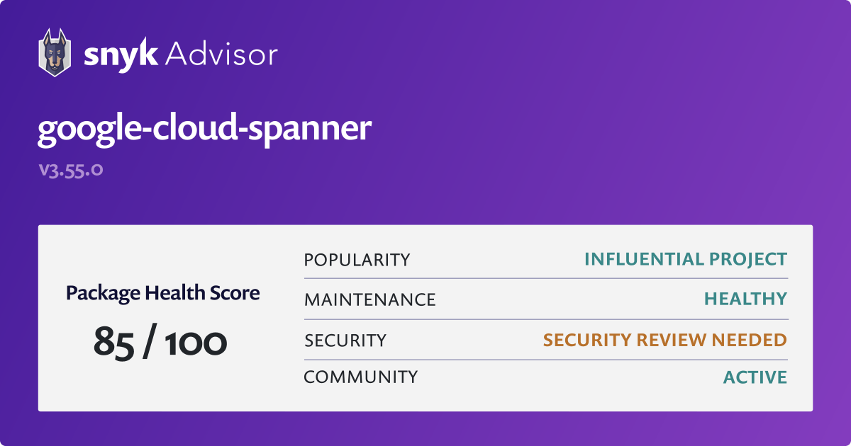google cloud spanner Python Package Health Analysis Snyk